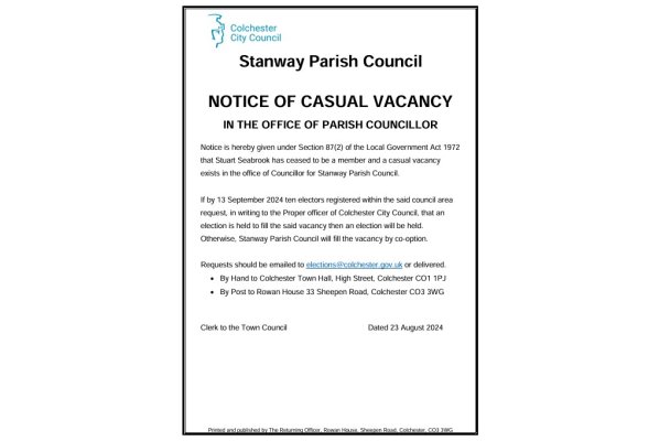 Notice of Councillor Vacancy 