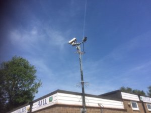 picture of a security camera outside the village hall