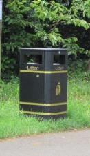 Black litter bin