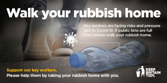 poster showing 'walk your rubbish home'